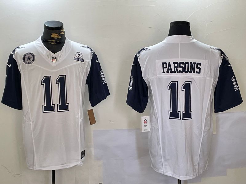 Men Dallas Cowboys #11 Parsons White 2024 Nike Three generations Vapor Limited NFL Jersey style 4->new york giants->NFL Jersey